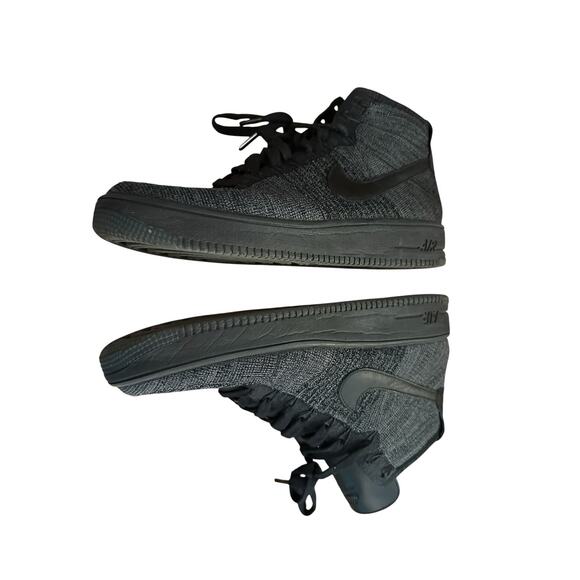 Men 11 Nike Air Force One 1 Ultra FlyKnit Mid Dark Gray Black Sneakers Shoes main image 8